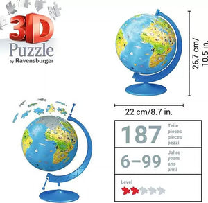 Child's World Map 3D Globe Jigsaw Puzzle - Ravensburger (180 Piece)