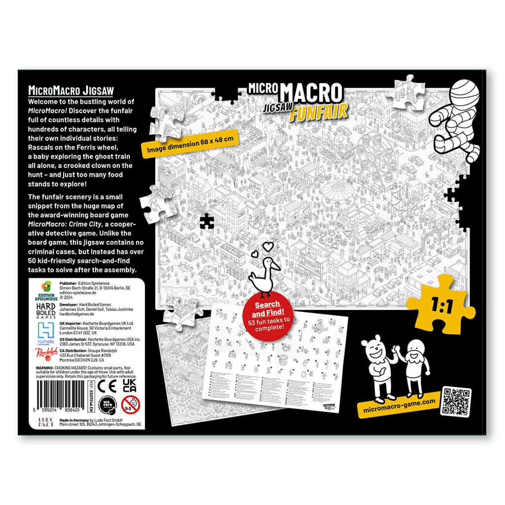 MicroMacro Seek and Find Jigsaw: Funfair (500 Pieces)