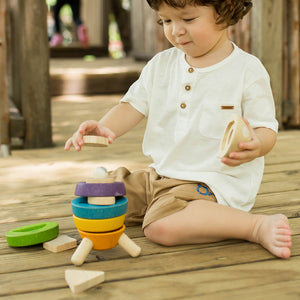 Stacking Rocket Wooden Toy - PlanToys (DAMAGED BOX)