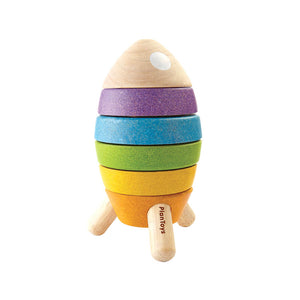 Stacking Rocket Wooden Toy - PlanToys (DAMAGED BOX)