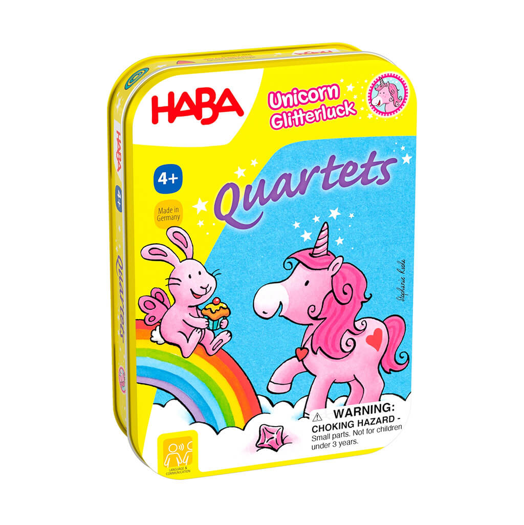 Unicorn Glitterluck Quartets Mini Game-In-A-Tin - Haba