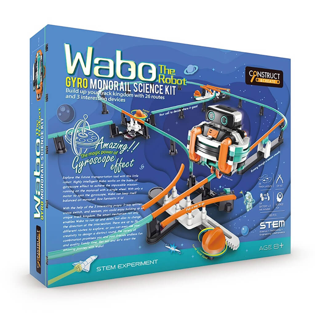 Wabo the Robot Gyro Monorail Science Kit Construct Create