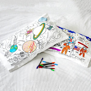 Space Explorer Colour-In Pillowcase And Pens - eatsleepdoodle