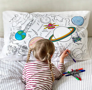 Space Explorer Colour-In Pillowcase And Pens - eatsleepdoodle